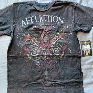Affliction Venom Black Large T-Shirt NWT
